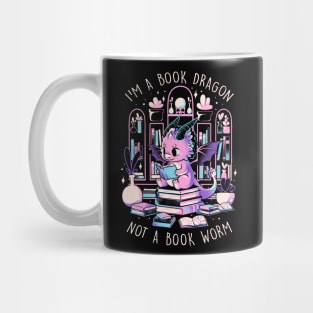 Book Dragon - Cute Dark Dragon Books Color Gift Mug